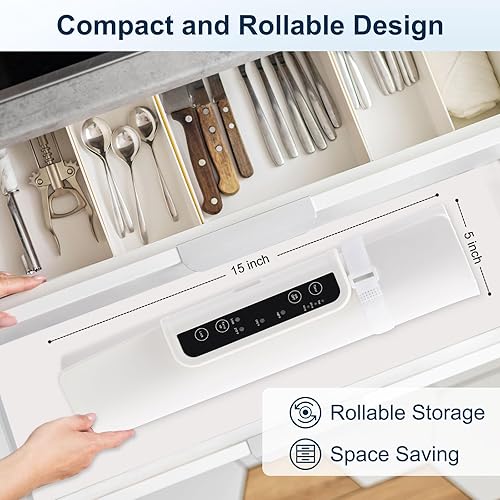 Vista 7 de Tapete de calentamiento para alimentos, bandeja eléctrica de silicona de calefacción de superficie completa con 3 niveles de temperatura, apagado