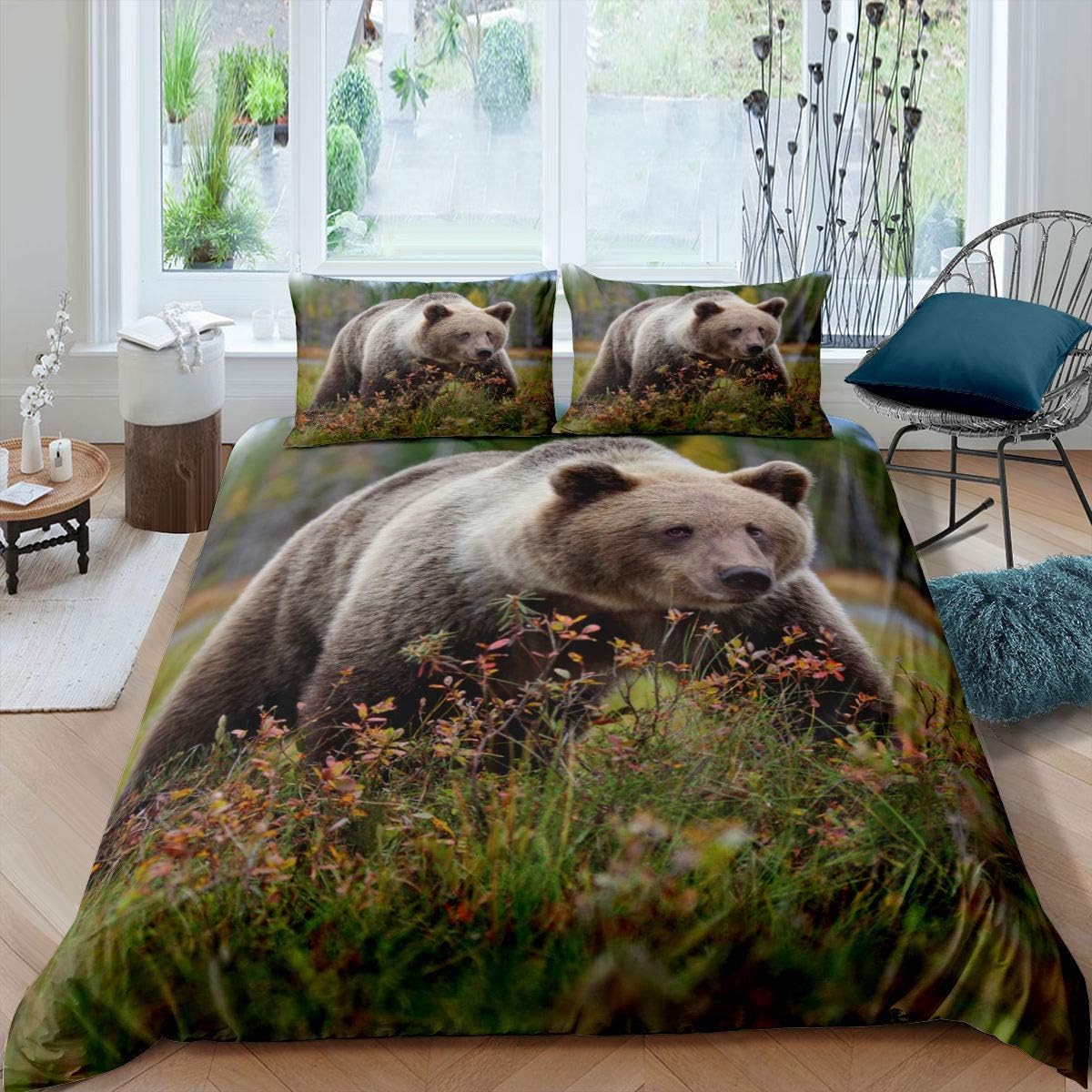 Housse de couette ours animal 260x230 cm pour créer un cocon de douceur dans la chambre