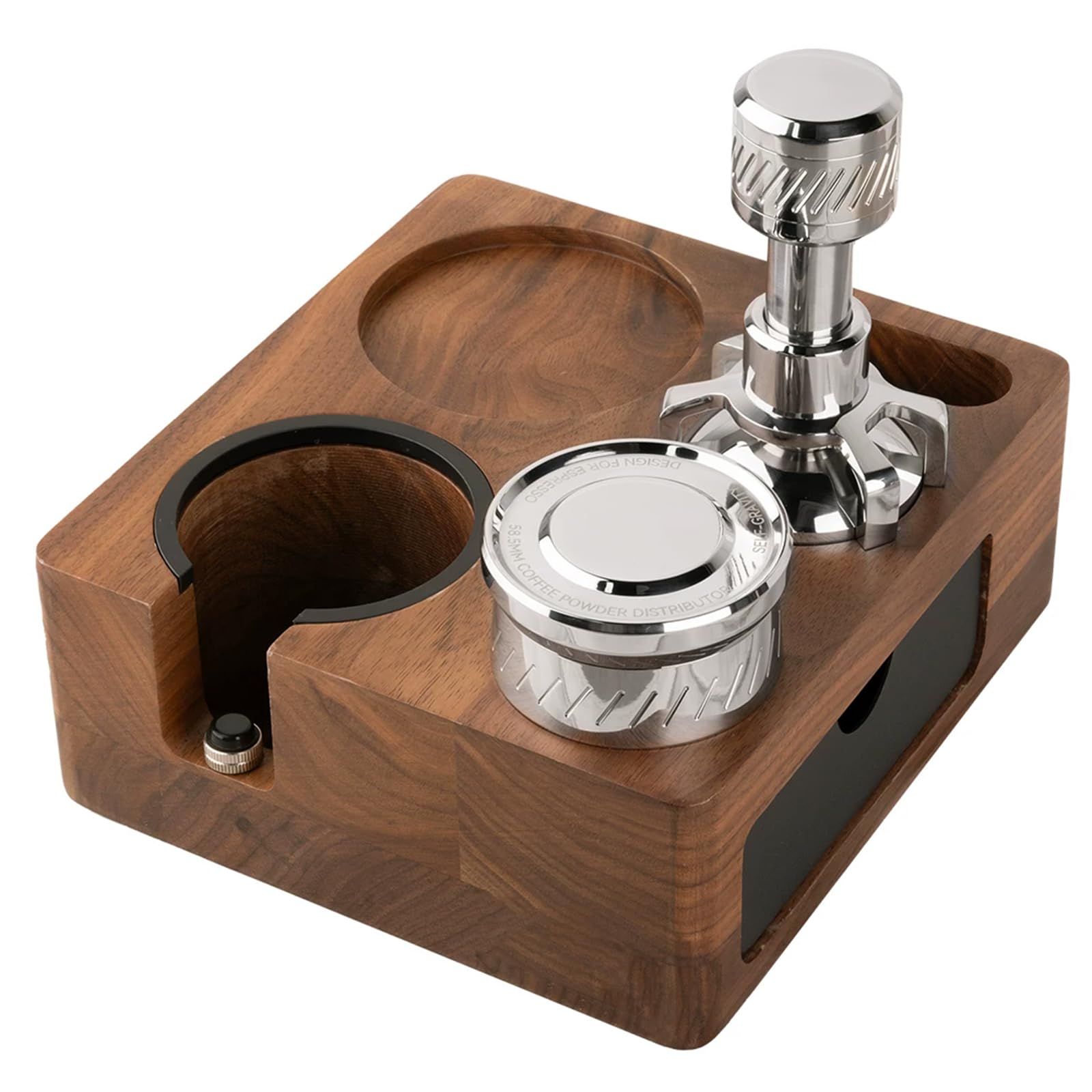 Pressa Per Caffè Espresso Da 3 Pezzi, Con Pressa Per Caffè Espresso A Molla, Distributore Di Caffè - Design A Gravità, Supporto In Legno, Per Portafiltro Da 58 Mm, Accessori Per Baristi