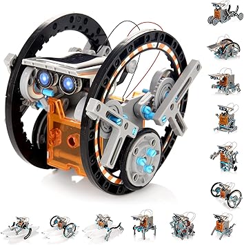 KIOS 14 in 1 Solar Robot Kit Toys New Educational Robot Kit Toys for Kids Learning Purpos Robotic Kit Powered by The Solar Energy - Building Kit DIY Assembly Battery Operated Robotic Set (1 Set)