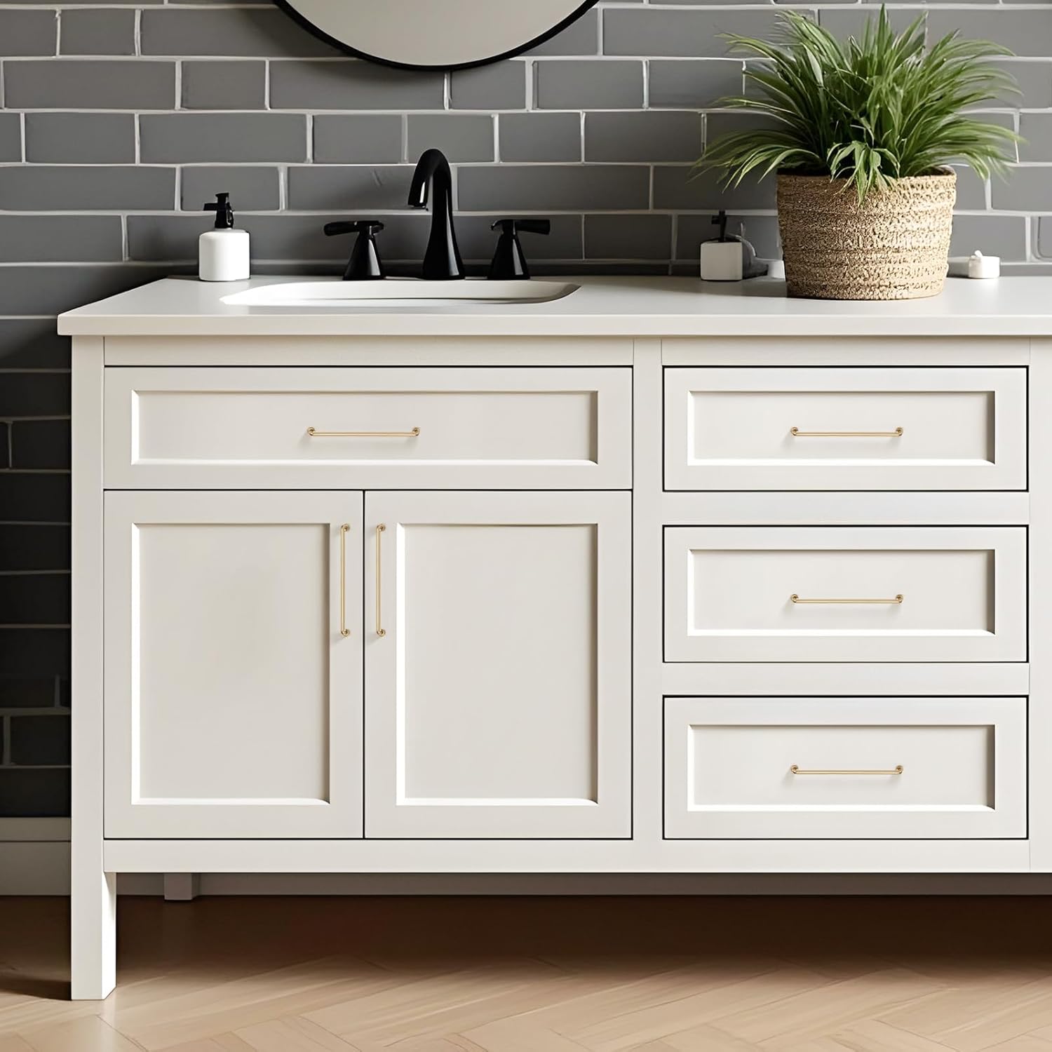 JOY DECOR Cabinet Pulls – 7-1/2 Inch Hole Center, Champagne Bronze, 10 Pack, Zinc Alloy Cabinet Handles for Drawers & Cupboard – Vintage Style Hardware for Kitchen, Bathroom, Dresser