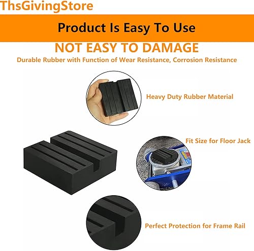 Miniatura 4 de 2 paquetes de almohadillas cuadradas para gato, adaptador de riel antideslizante negro, bloques de goma, protector de riel de goma, almohadilla para