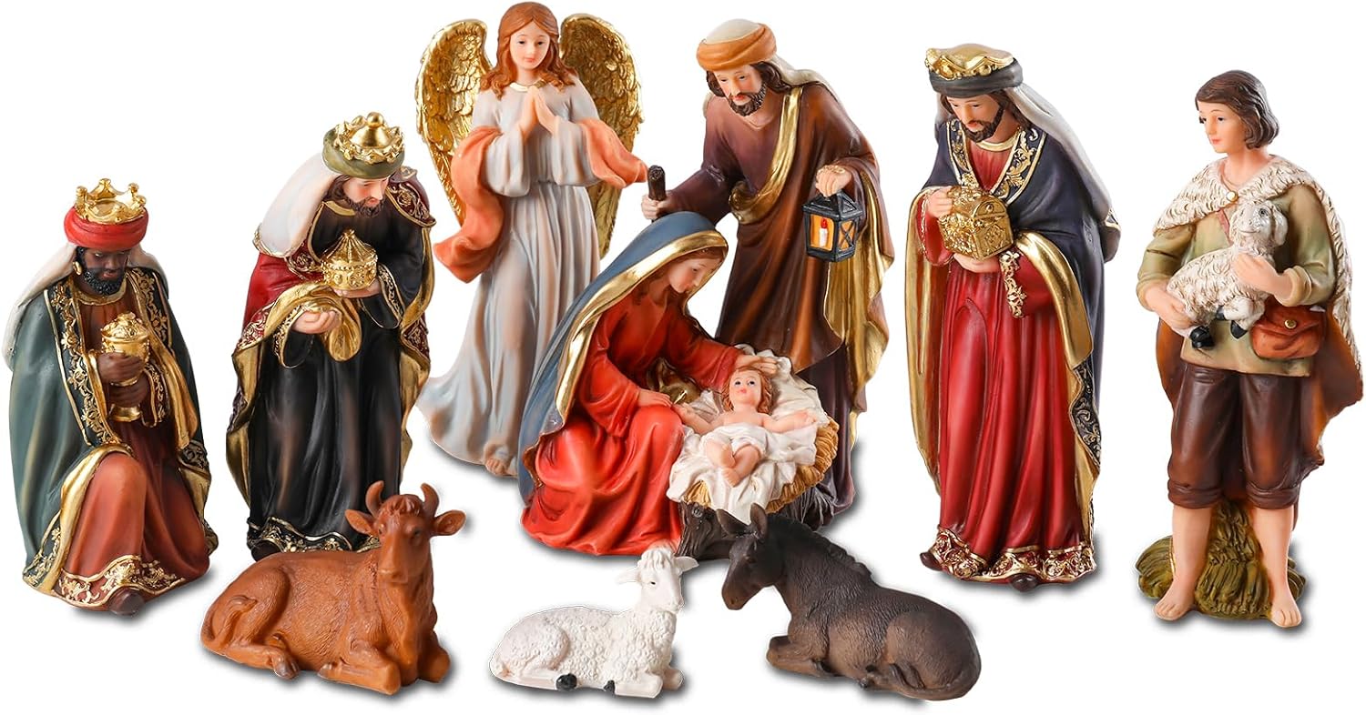 Nativity Set 11 Pcs - Holy Family Resin Figurines