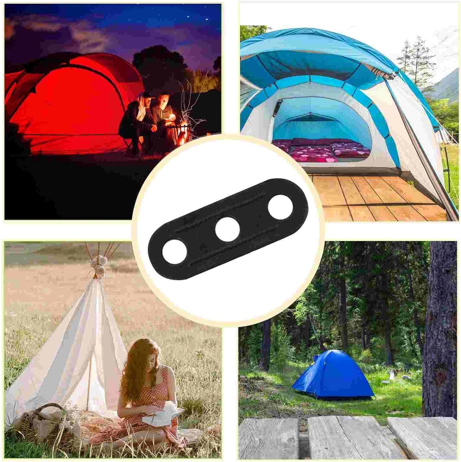 Paracord Accessories,Rope Tensioner 150Pcs Tent Rope Adjustment Buckle 3 Hole Canopy Camping Cord Tensioner Plastic Tighteners