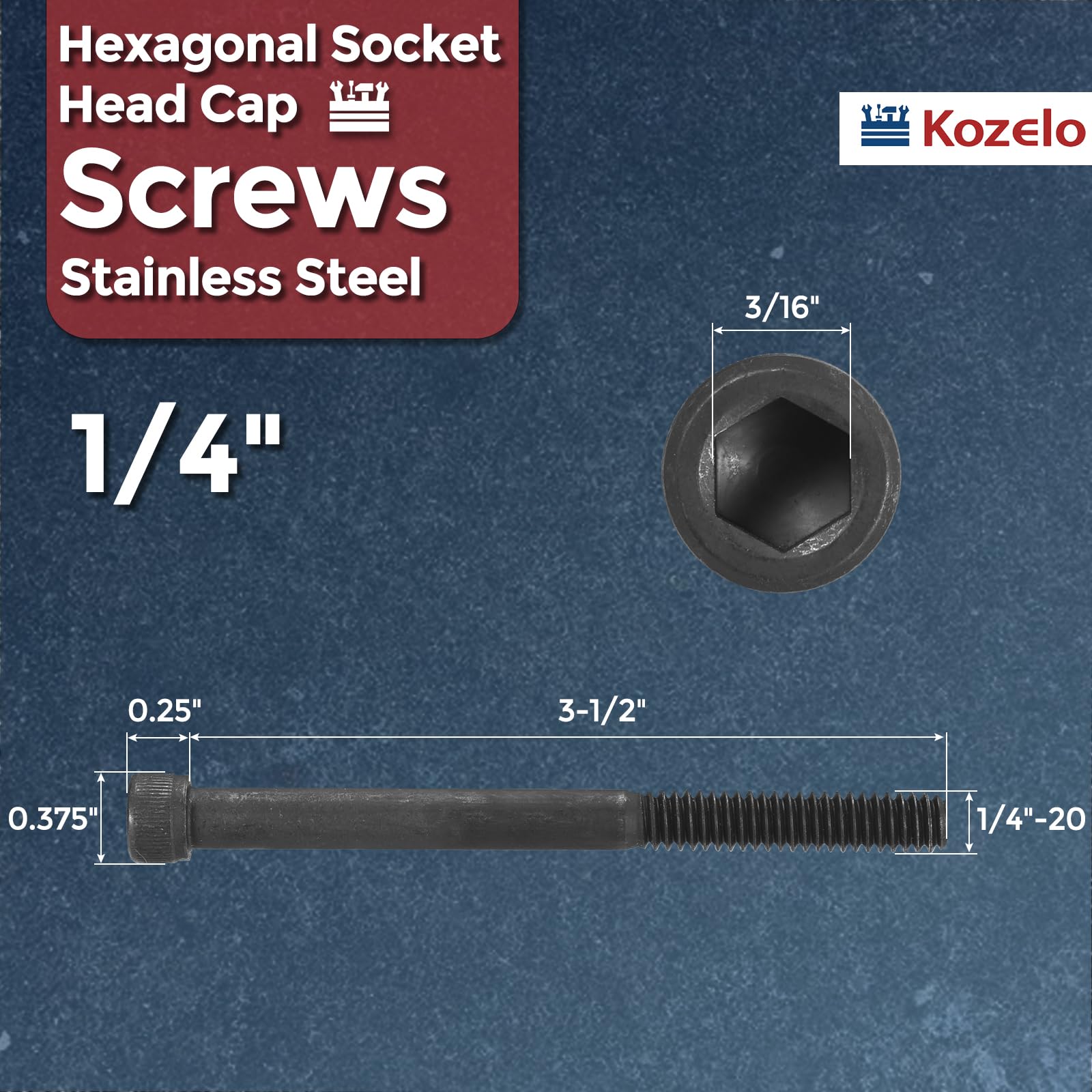 Kozelo 20pcs Socket Head Cap Screws - Image 2