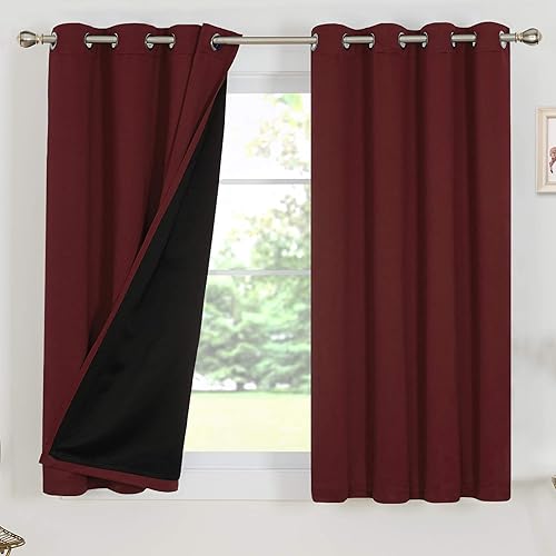 Miniatura 48 de Deconovo - Cortinas opacas 100% con forro, aisladas térmicamente, con reducción de ruido, certificadas por Oeko-TEX, con ojales en la parte Gris