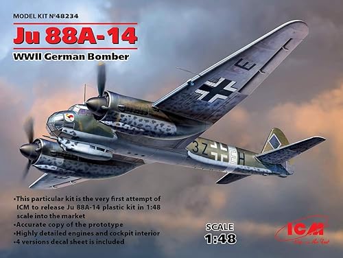 Miniatura 7 de Icm modelos ICM Ju 88A-14WWII Alemán Bomber kit de modelo (escala 148)