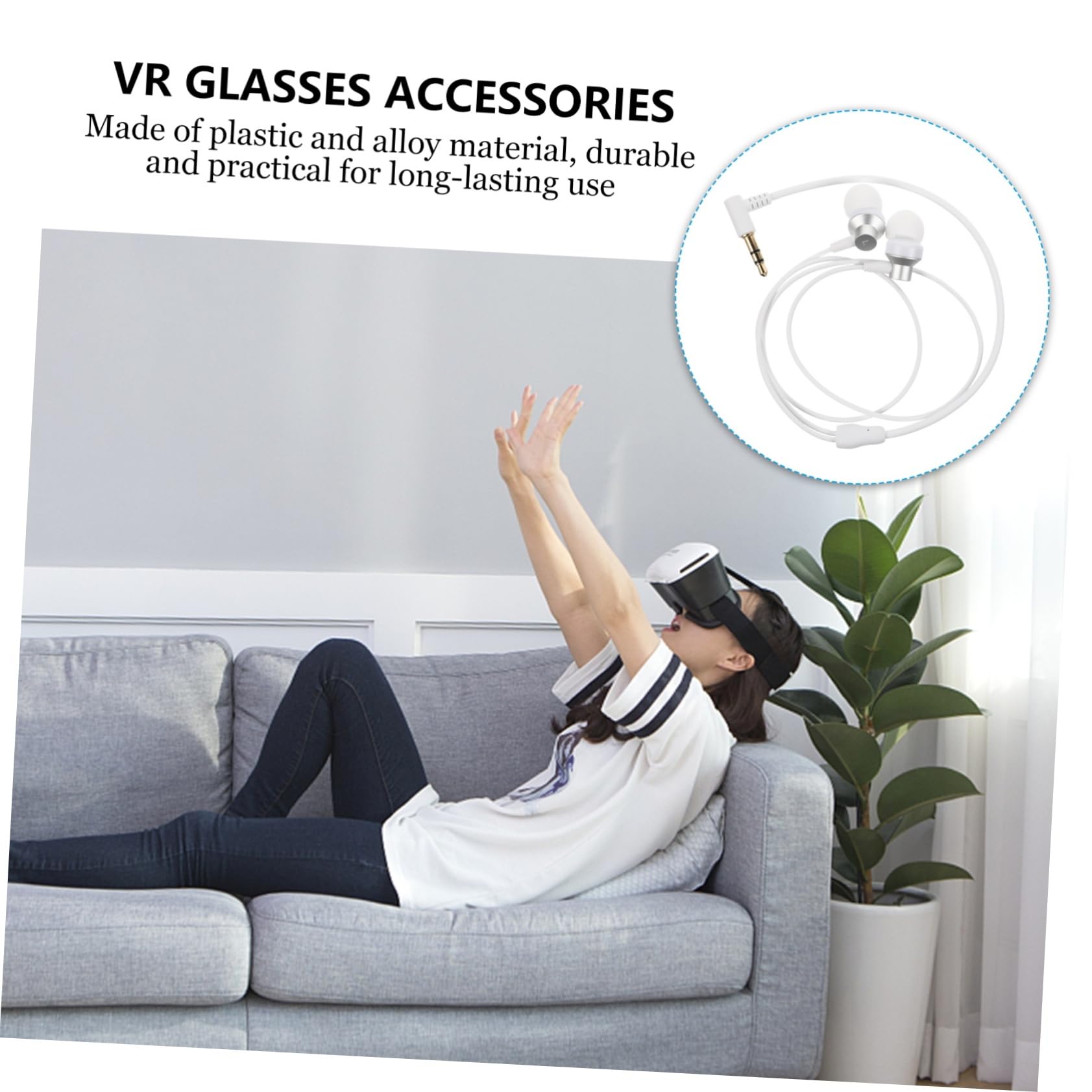 jojofuny 3 Piezas Gafas VR Auriculares Intrauditivos Auriculares con Cable Auriculares con Cable Auriculares Supraaurales Auriculares Intrauditivos Auriculares De Plástico Auricular
