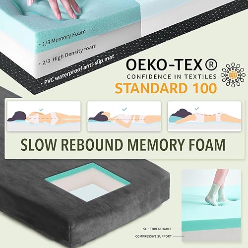 Miniatura 2 de Sleeping Pad,3-inch Thick Memory Foam Camping Mattress,Portable Roll-Up Mat for CarTentFloorCotTravel,Comfortable Pad for Guests Sleepover