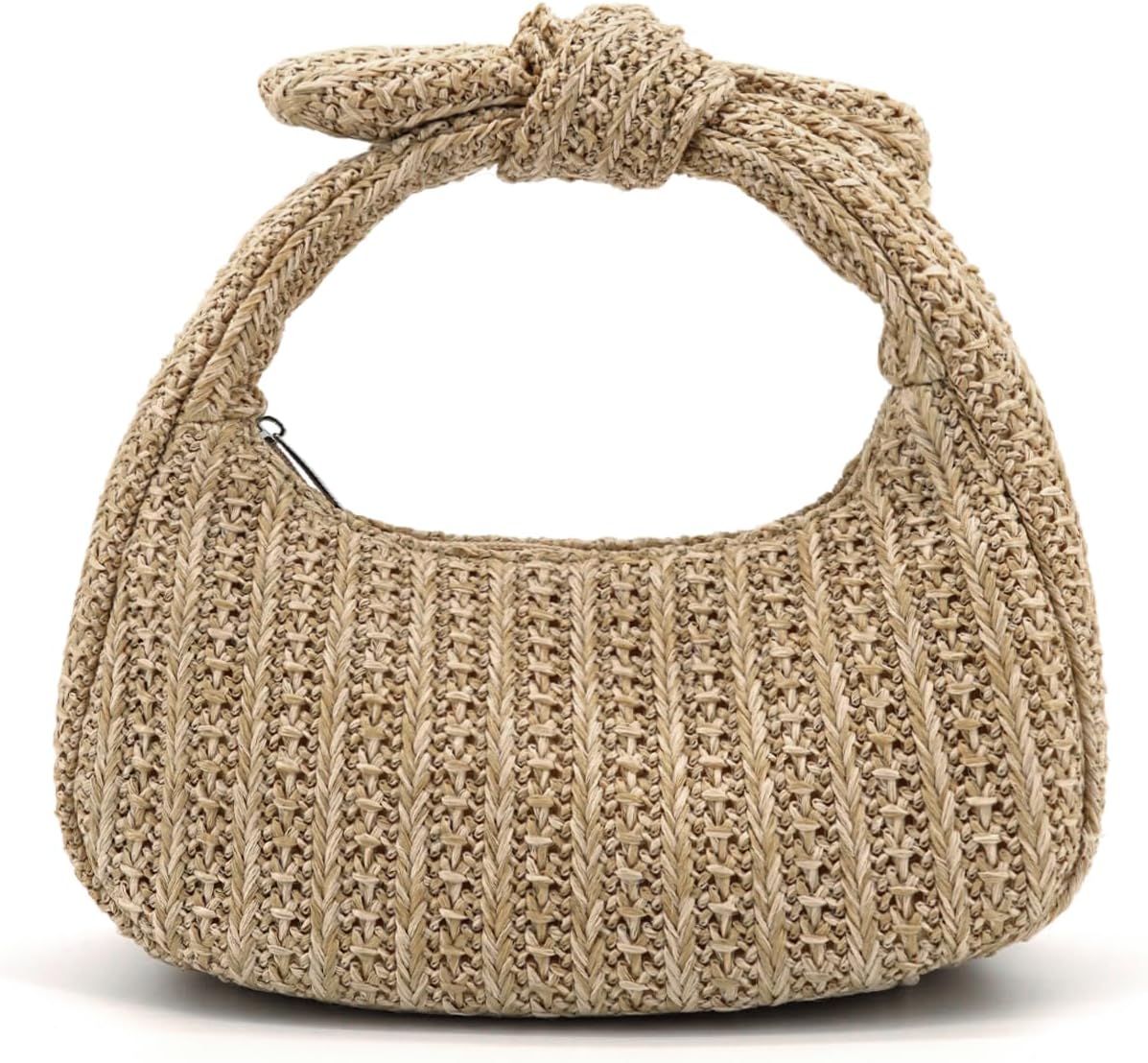 Small woven straw clutch bag perfect for summer vacations.