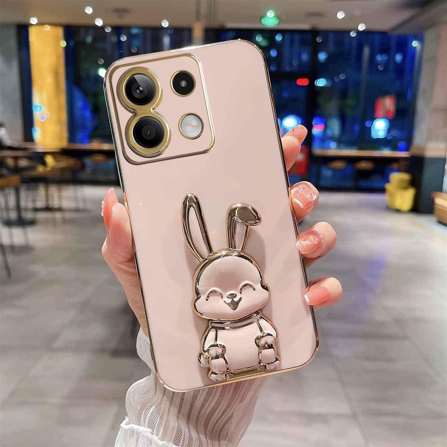 KC Back Cover for Mi Redmi Note 13 Pro 5G, Hidden Rabbit Folding Bracket Kickstand Electroplated Soft Silicone Camera Protection Case - Pink (B0D12J2PZ3) Amazon Price History, Amazon Price Tracker