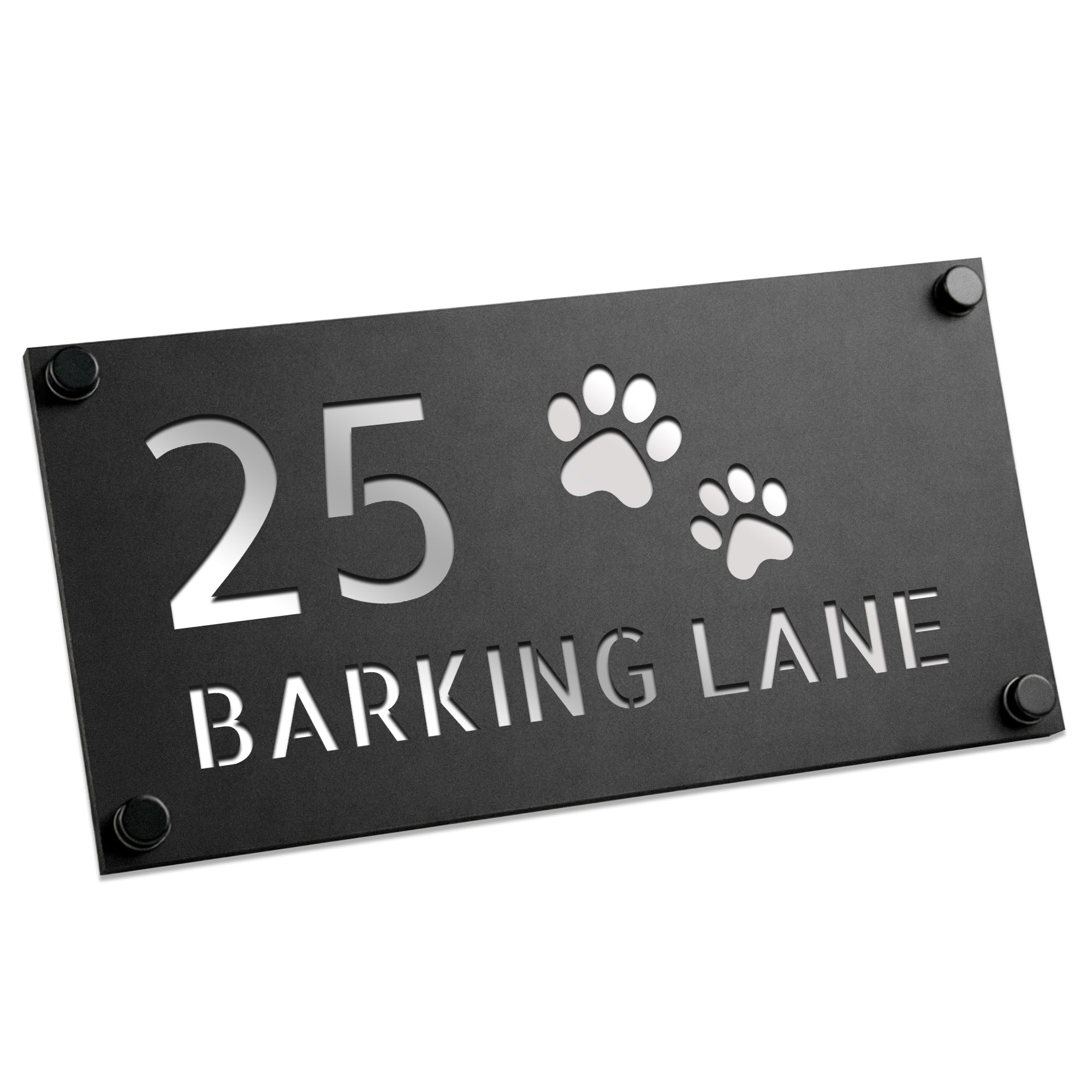 Red Ocean Personlised Door Sign Dog Themed House Number Plaques 3D Laser Cut 280x140mm Door Number House Address Signs For Outside Dog Sign