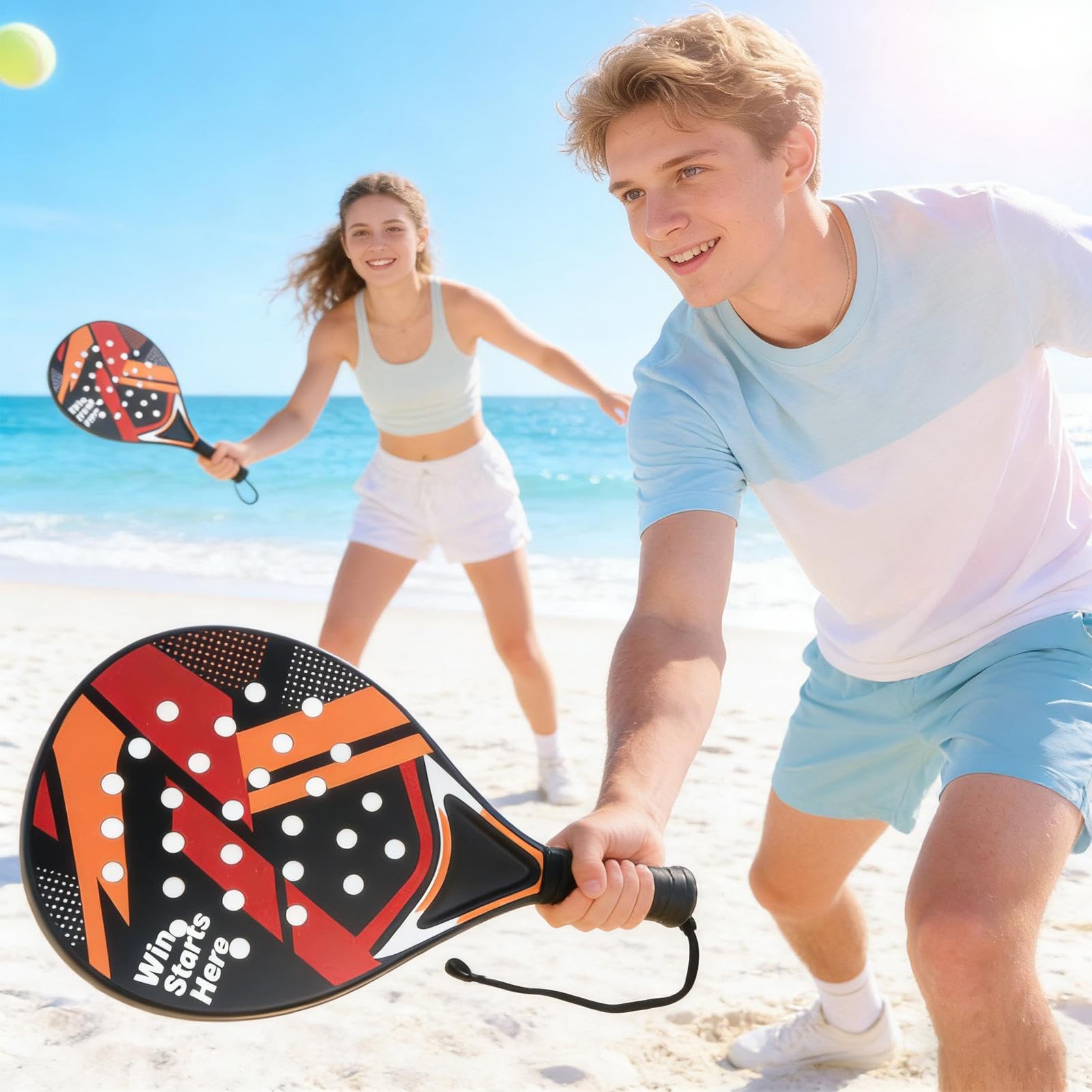 Raquette de Tennis pour Adultes Portable Anti-dérapant Anti-Choc | Set de Tennis de Loisir pour Adultes pour Femmes Jeunes Plage Intérieur Jardin Entraînement Sport Loisirs