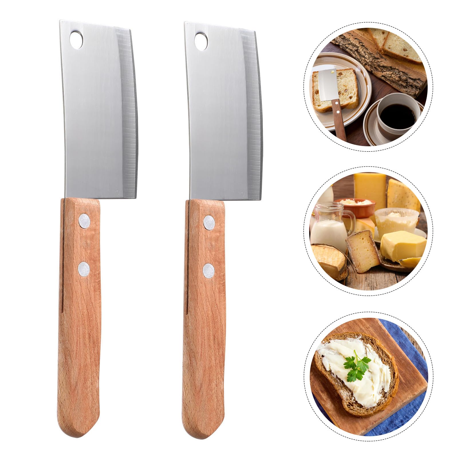 Ambiance Noël Coupe-carottes et Pommes de Terre 2Pcs Acier Inoxydable Bois
