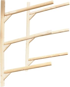 3-Place Wall-Mount Log Kayak Storage Rack, Paddle Board Wall Mount, Canoe Garage Storage Racks, Surfboard Wall Storage, Surf Racks, Kayak Wall Storage - Canyon Brown