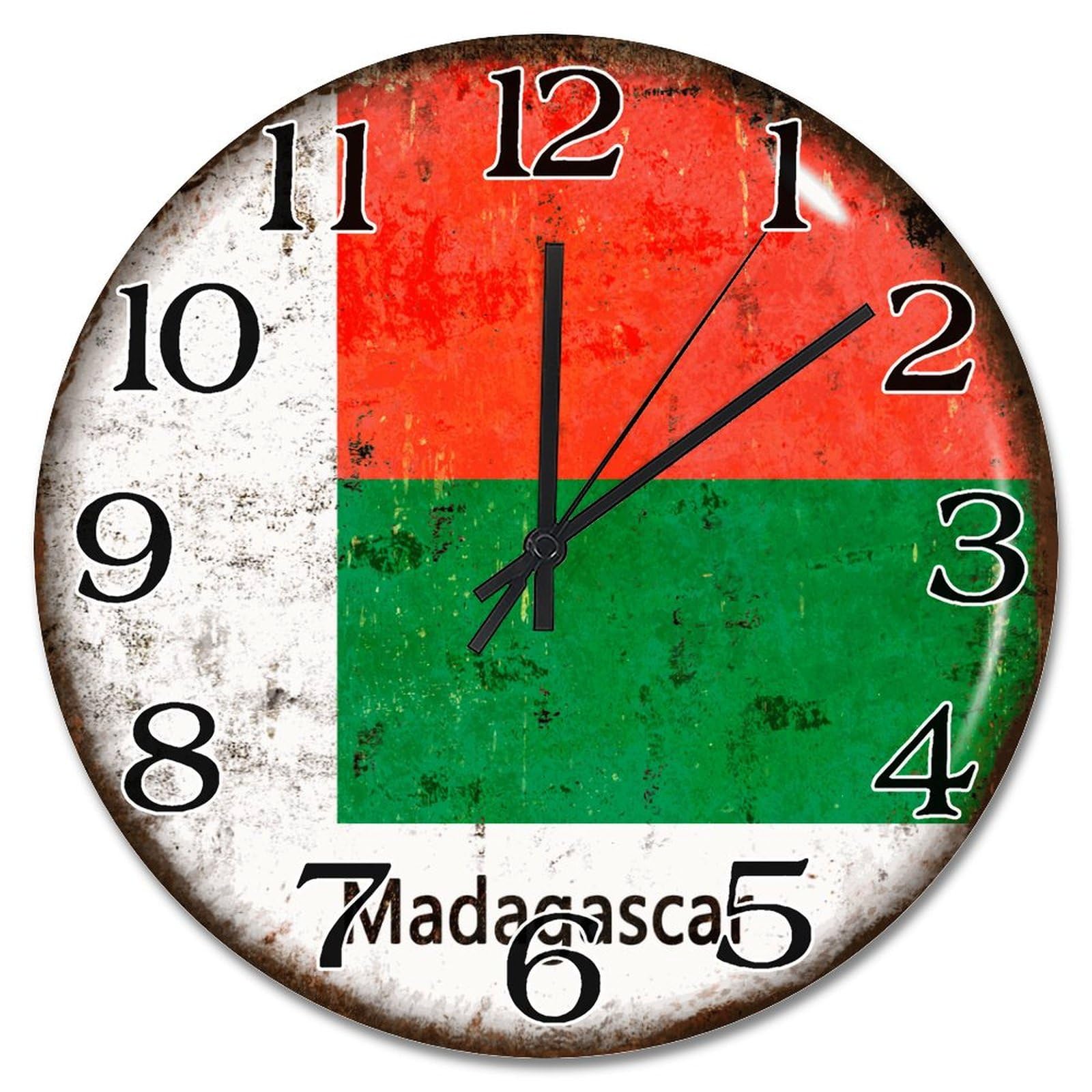 Horloge murale Madagascar pour décoration salon style ferme