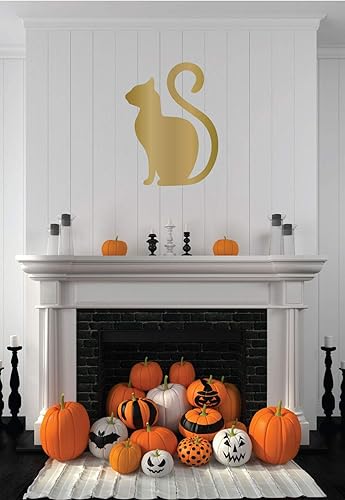 Miniatura 7 de Calcomanía de Halloween - Arte de pared de vinilo silueta de gato negro para fiesta de Halloween, decoraciones de casa encantada - Adorno de gato