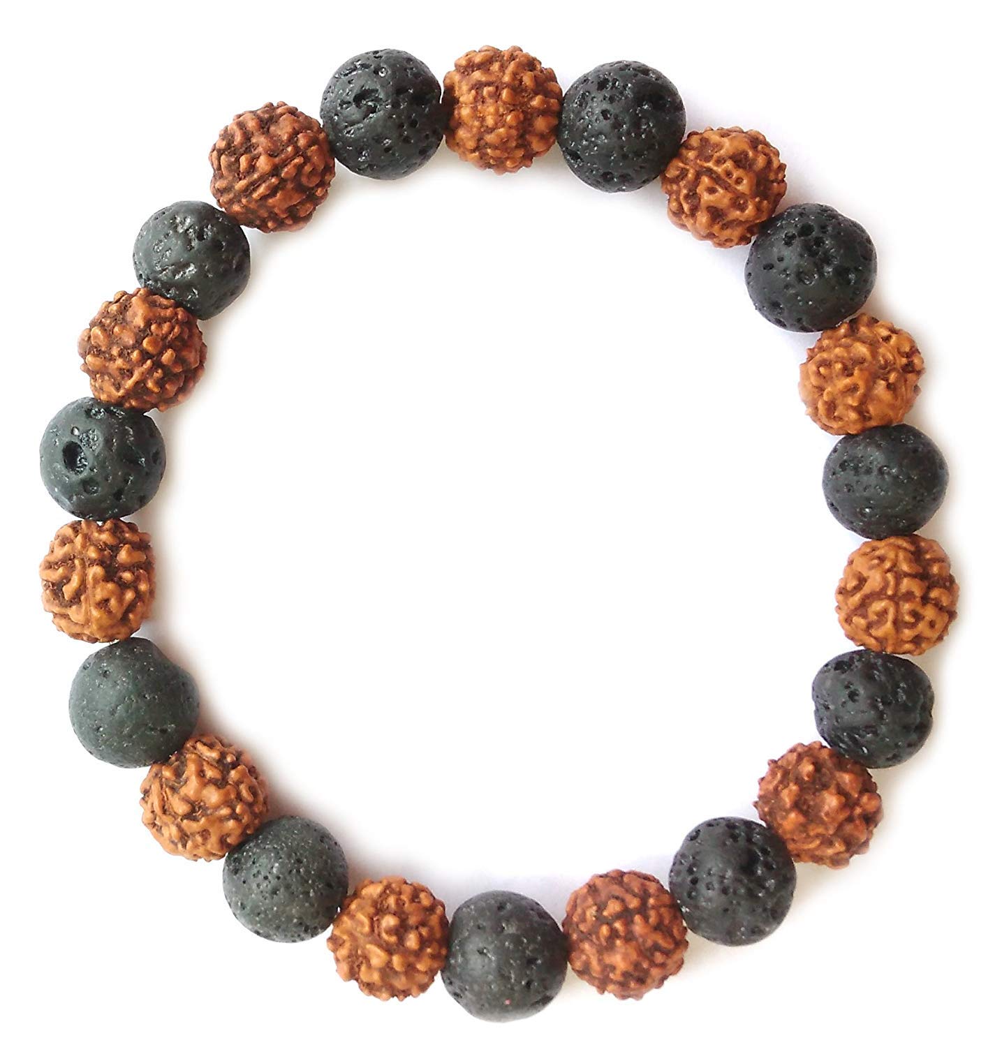Astroghar Lava Rock Beads Volcanic Beads & Rudraksha 8 mm Stretch Bracelet (B07NY2TFMN) Amazon Price History, Amazon Price Tracker