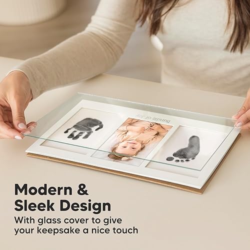 Miniatura 5 de Kit de manos y huellas de bebé sin tinta para niño, niña, almohadilla de tinta sin desorden para huellas de manos, kit de impresión de huellas de