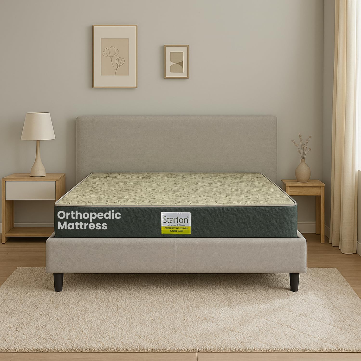 Starlon Orthopedic Foam Mattress 72x78x6 Inch | King Size Medium Firm Mattress | 3 Layer Support Foam Mattress | 5 Years Warranty-image-8