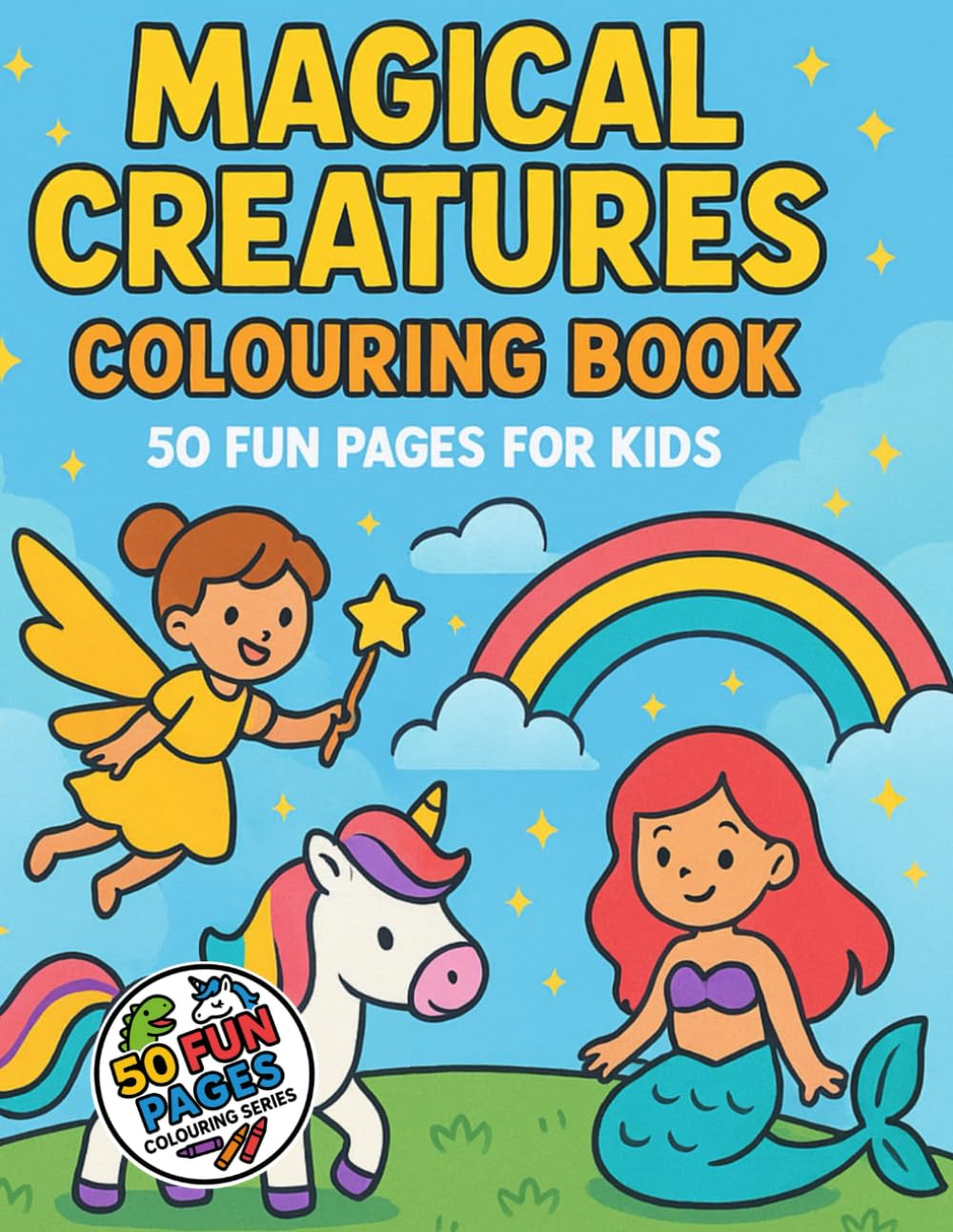 Magical Creatures Colouring Book:: 50 Fun Pages for Kids (50 Fun Pages Colouring Series)