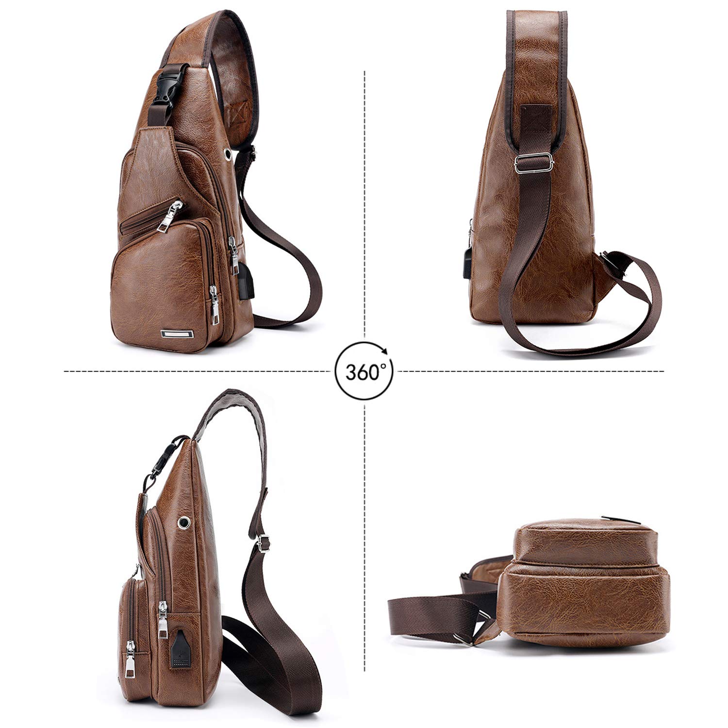 Borsa A Tracolla Antifurto Uomo - Impermeabile, Multi-Tasche, Crossbody Per Petto/Spalla, Design Discreto - Foto 2