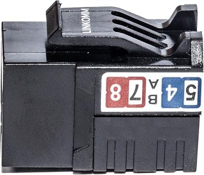 10-Pack RJ45 Cat6 Slim Profile UTP Unshielded Keystone Jack (Black)