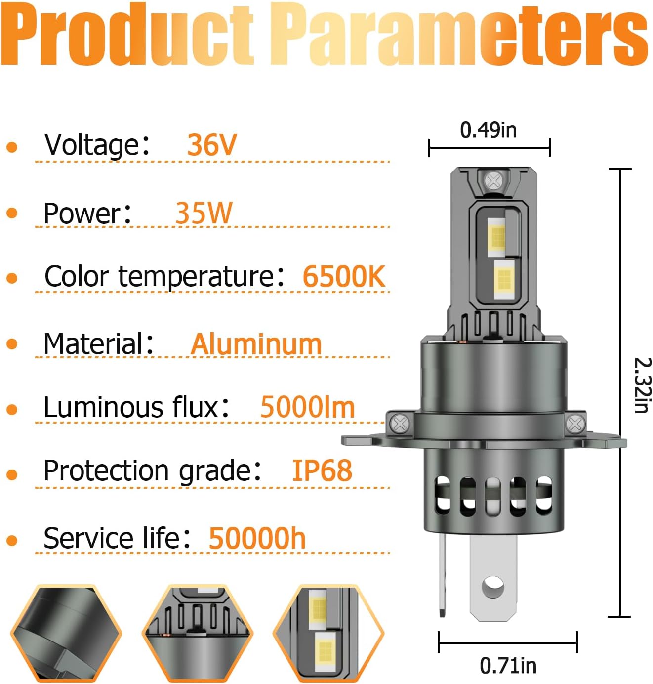 for Honda Ridgeline 2006-2014 Fog Lights Bulbs Combo, 4pcs Super Bright White Dual Beam and Fog Lights Blubs Package, 1:1 Size as Stock Bulbs, Plug and Play