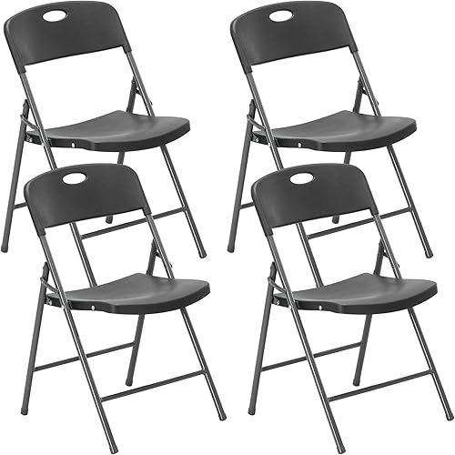 Vista 35 de DUMOS Paquete de 10 sillas plegables acolchadas de cuero, asiento comercial apilable portátil para interiores y exteriores con marco de acero, Caqui