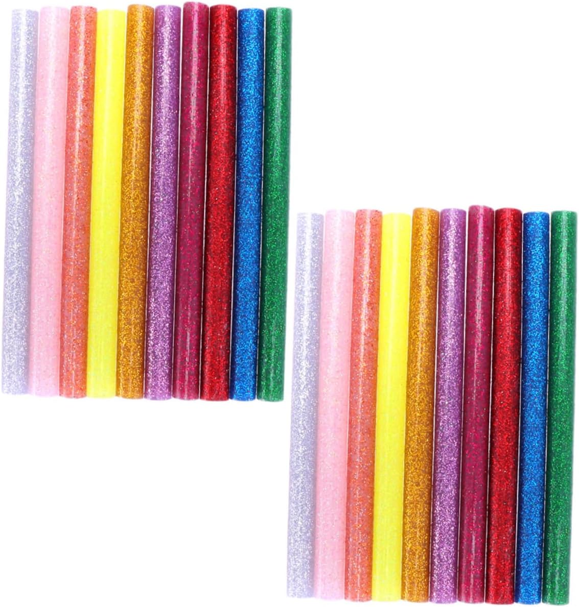 NUOBESTY 100pcs Colorful Glitter Hot Melt Glue Sticks High Tacky Adhesive for Craft Projects Art Repairs Home Decoration