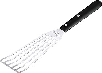 Slotted Spatula with 6 by 3-Inch Stainless Steel Blade, Plastic Handle, Dishwasher Safe