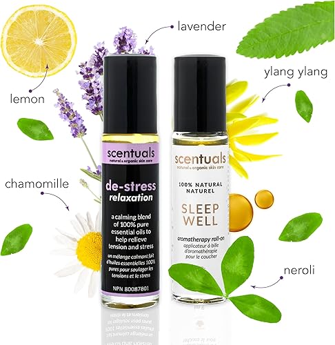 Miniatura 2 de Juego de 2 rollos de mezcla de aceites esenciales, 100% puro y natural, ayuda a inducir la relajación y la calma, aromaterapia para hombres y