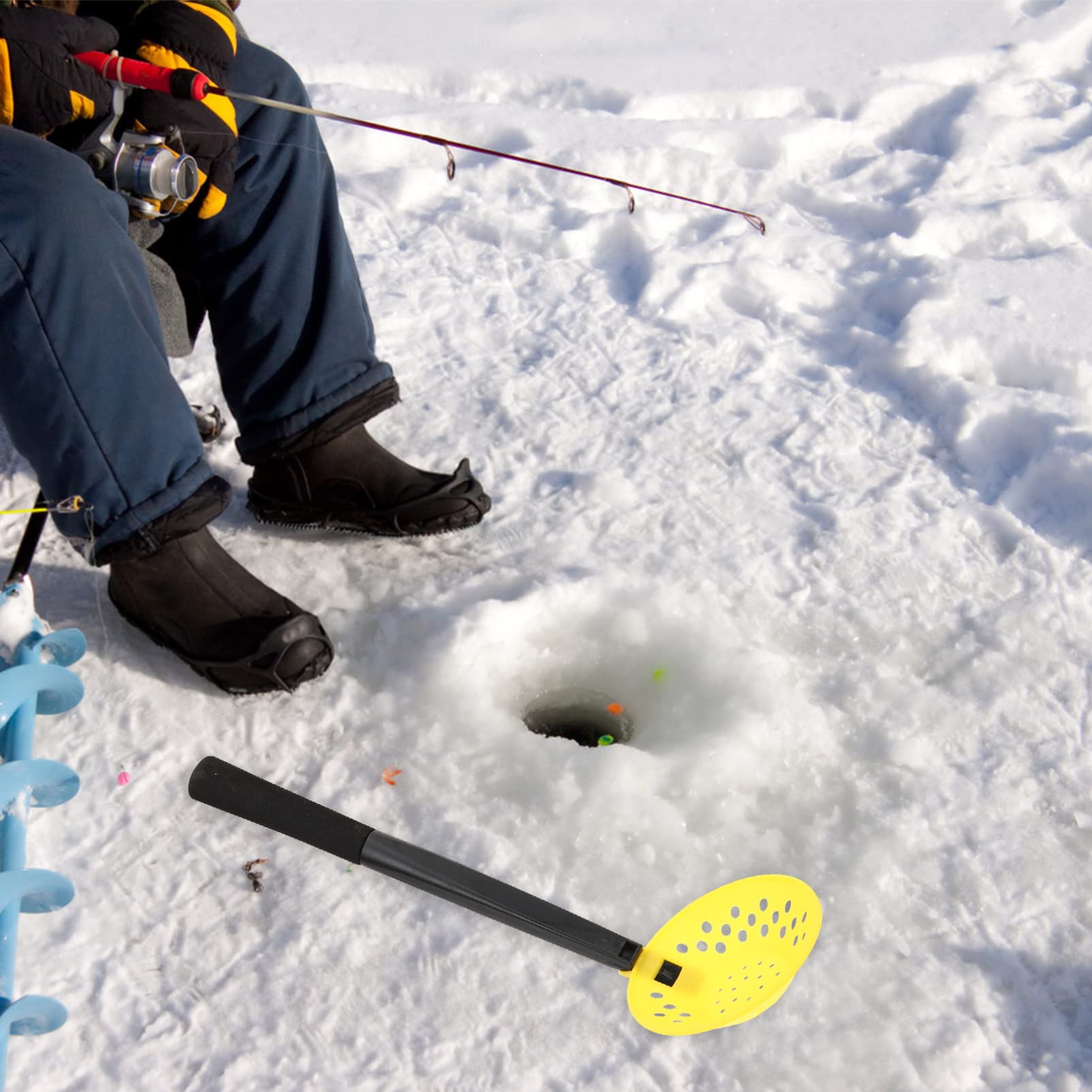 BESPORTBLE Convenient Ice Scoop for Professional Winter Fishing Supply Foldable Skimmer Plastic Skimmer Scoop for