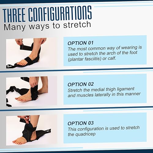 Miniatura 7 de Estirador de Pie y Pantorrilla para Fascitis Plantar, Tendonitis de Aquiles, Espolones de Talón, Pie Caído. Correa de Estiramiento de Yoga para