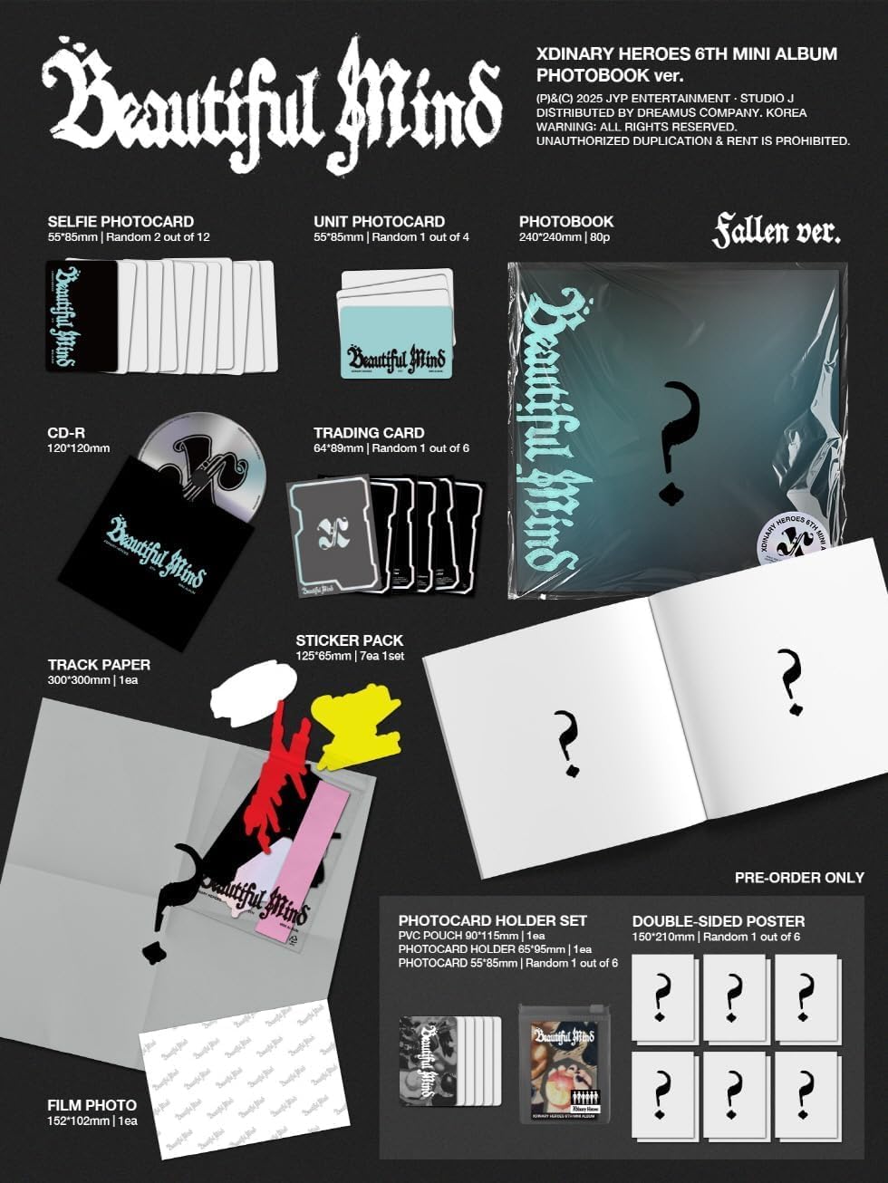 XDINARY HEROES BEAUTIFUL MIND 6th Mini Album 2p Set (Random 1 Photobook+1Limited Album)