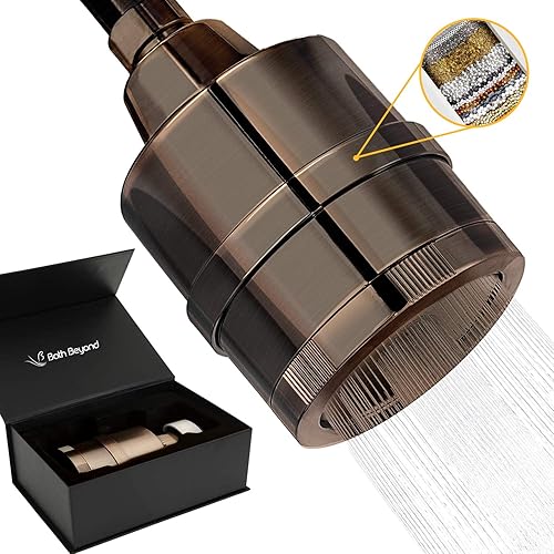 Miniatura 8 de BathBeyond cabezal de filtro de ducha 2 en 1, vitamina C, 15 etapas, filtro de agua de alta salida con cartucho para agua dura, elimina el fluoruro