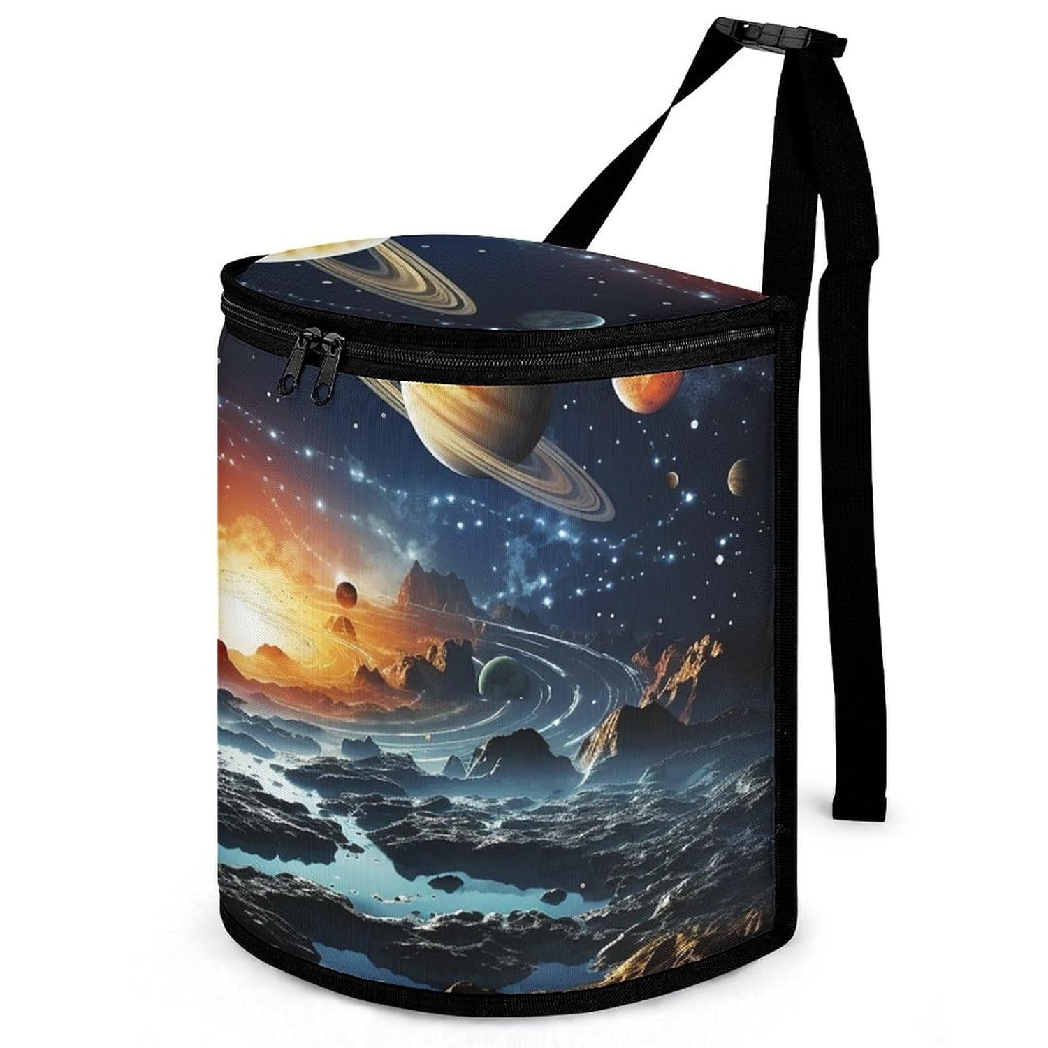 Hanging Car Trash Bag Stars and Gala Printed Car Garbage Storage Bag Leakproof Car Trash Can Portable Garbage Storage Bags