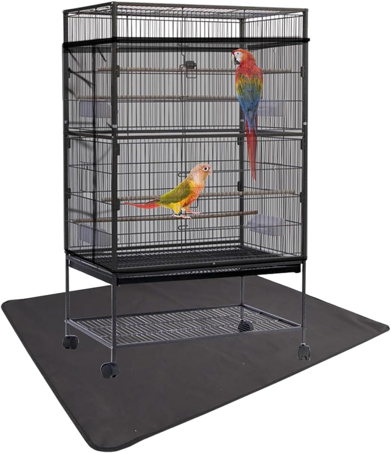 Bird Cage Floor Mat – Waterproof Cloth 122x91.4x0.5cm | Dirt-Resistant Pet Cage Liner | Water- Non-Slip Pet Mat Leakproof Cover for Aviary Flooring Indoor Home Care and Daily Cleani