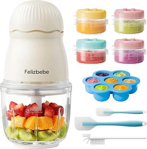Fabricante de alimentos para bebés, juego de procesador de alimentos para bebés pequeños, frutas, vegetales, carne, 10 onzas para preparar alimentos