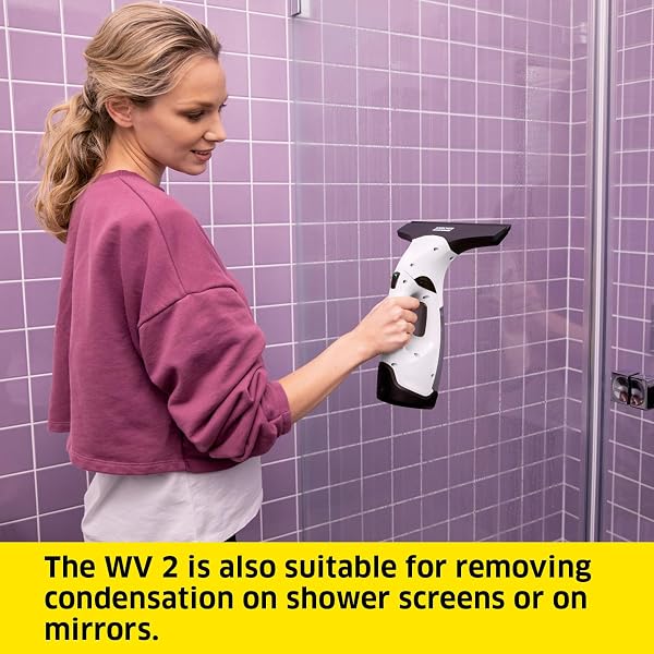 Kärcher Window Vac WV 2 Plus, Battery Running Time: 35 min, LED Display for Battery Status, Suction Nozzle: 280 mm, Spray Bottle with Microfibre Cloth, 20 ml Window Cleaner Concentrate - 4