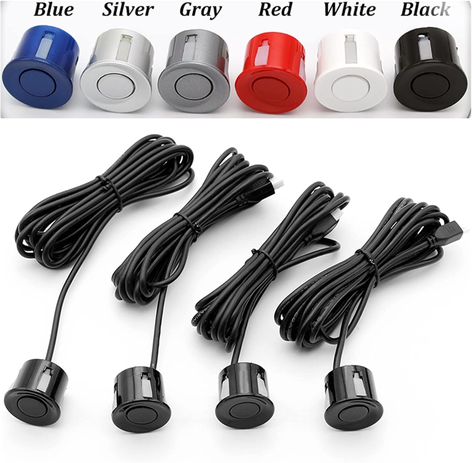 4 Sensors Car Video Visible Reverse Backup Distance Alarm Car Monitor Parking Assistance System Sensors Radar System(Gray)