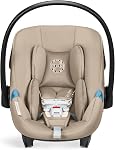 Cybex Aton G Siège auto pour nouveau-nés pivotant de 4 à 35 livres, 180° Base tournante pour le chargement facile, SensorSafe, Base anti-rebound, protection avancée contre les effets secondaires, système de voyage prêt, Almond Beige