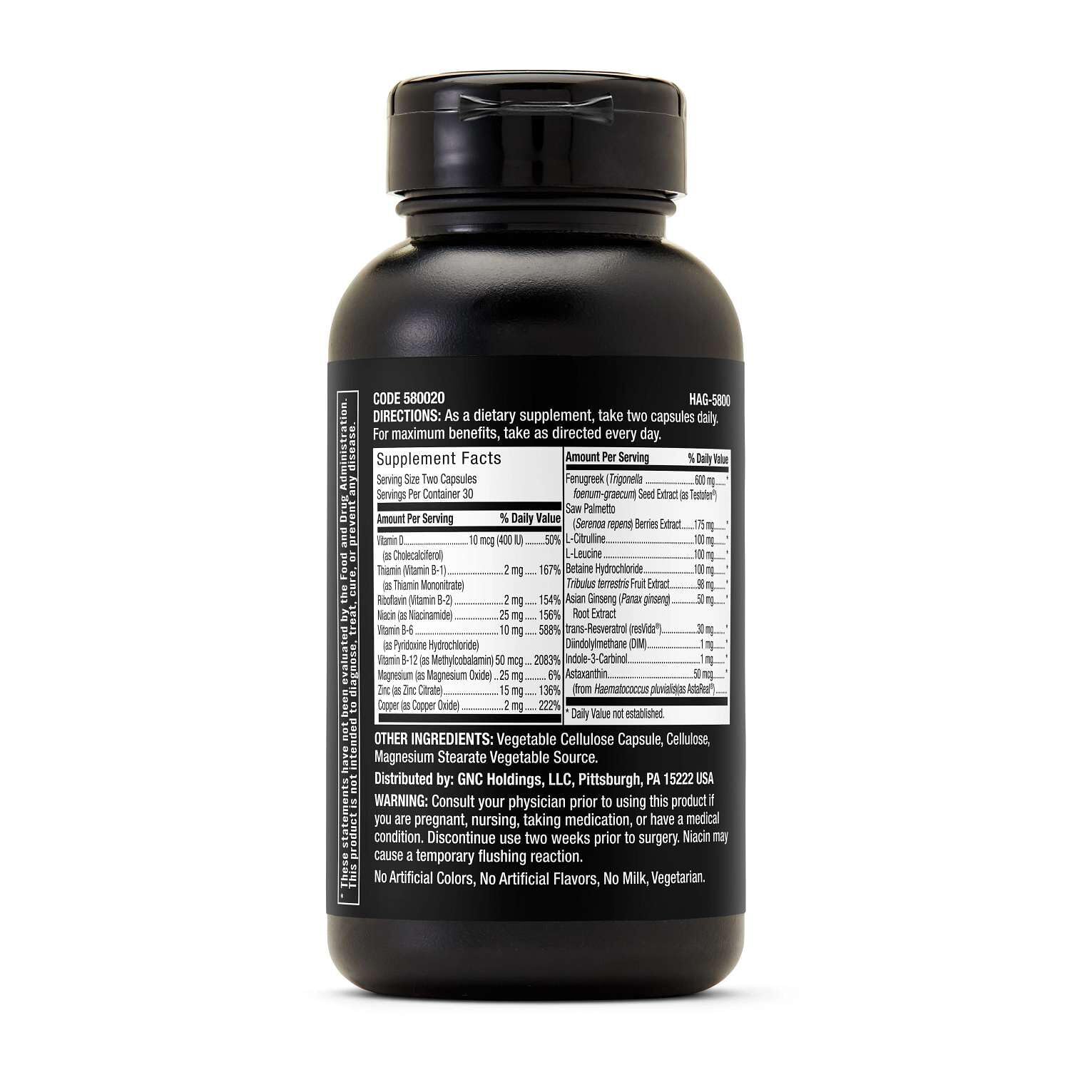 GNC Men's Healthy Testosterone, Fenugreek Extract, 60 Capsules, 30 Servings — Amazon image 2