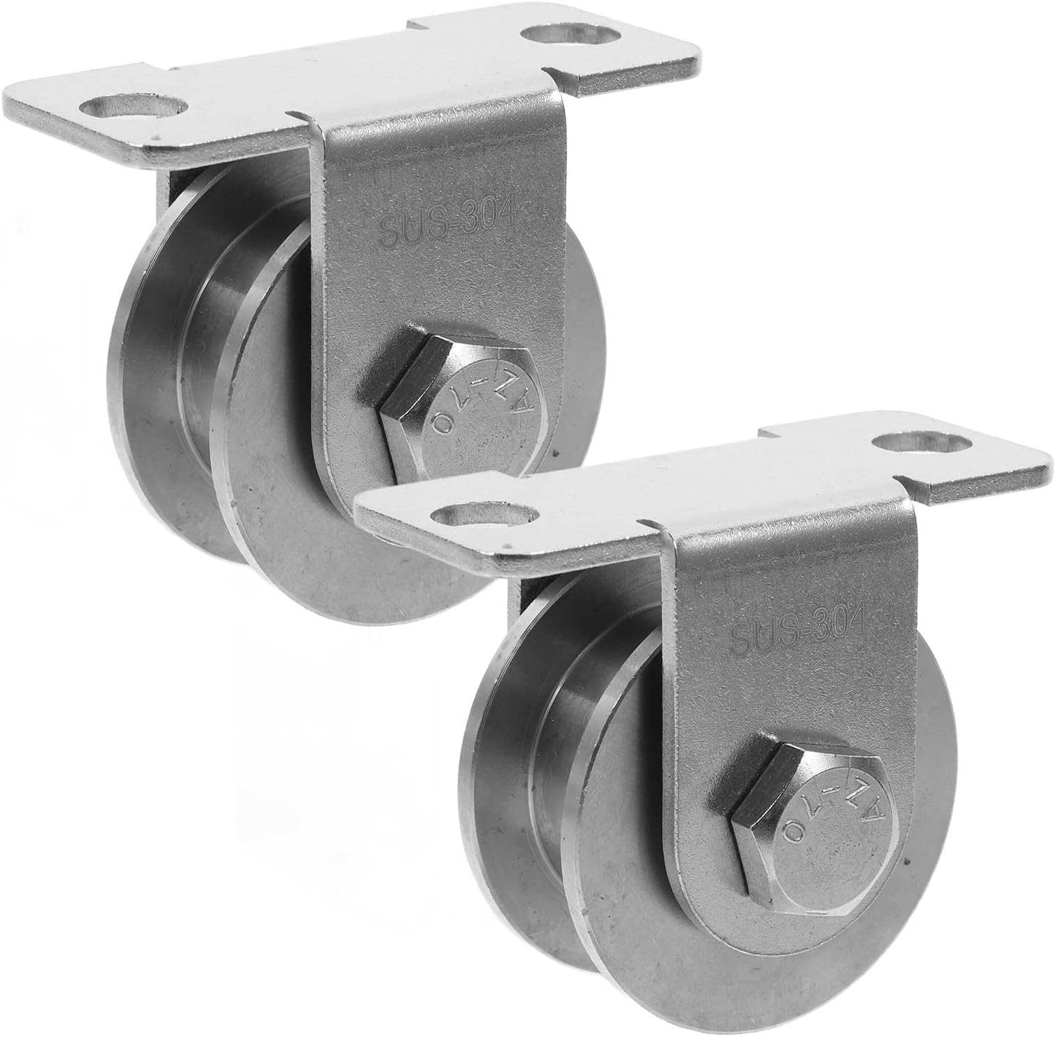 Heavy Duty Cable Pulley Wheel 2Pcs 48Mm Stainless Steel Wall Mounted with Bearings for Sliding Roller Pulley Systems and Gym Equipment Lifting