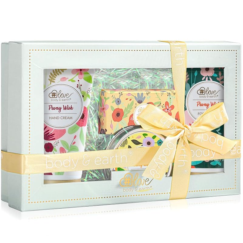 BODY & EARTH # LOVE Conjunto com 4 produtos de cuidados corporais Peony Wish