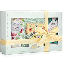 Set Creme Regalo Donna per Cura della Pelle, Confezione Regalo 4 PCS, Crema Mani, Crema Piedi, Candele Profumate, Saponetta,regalo festa della mamma,regalo mamma compleanno
