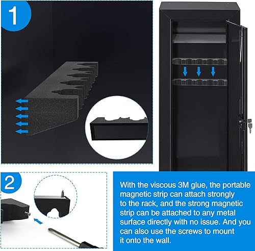 Miniatura 4 de Estante de barril de rifle de espuma duradero para armario de pistola apilable, colgador universal para pistola con tira magnética y tornillos,