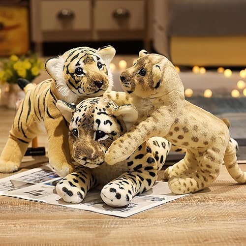 Miniatura 9 de Gisqis Animales de peluche de tigre, 16 pulgadas, juguetes de peluche de tigre de safari, lindos y realistas, regalos de felpa para niños y niñas,