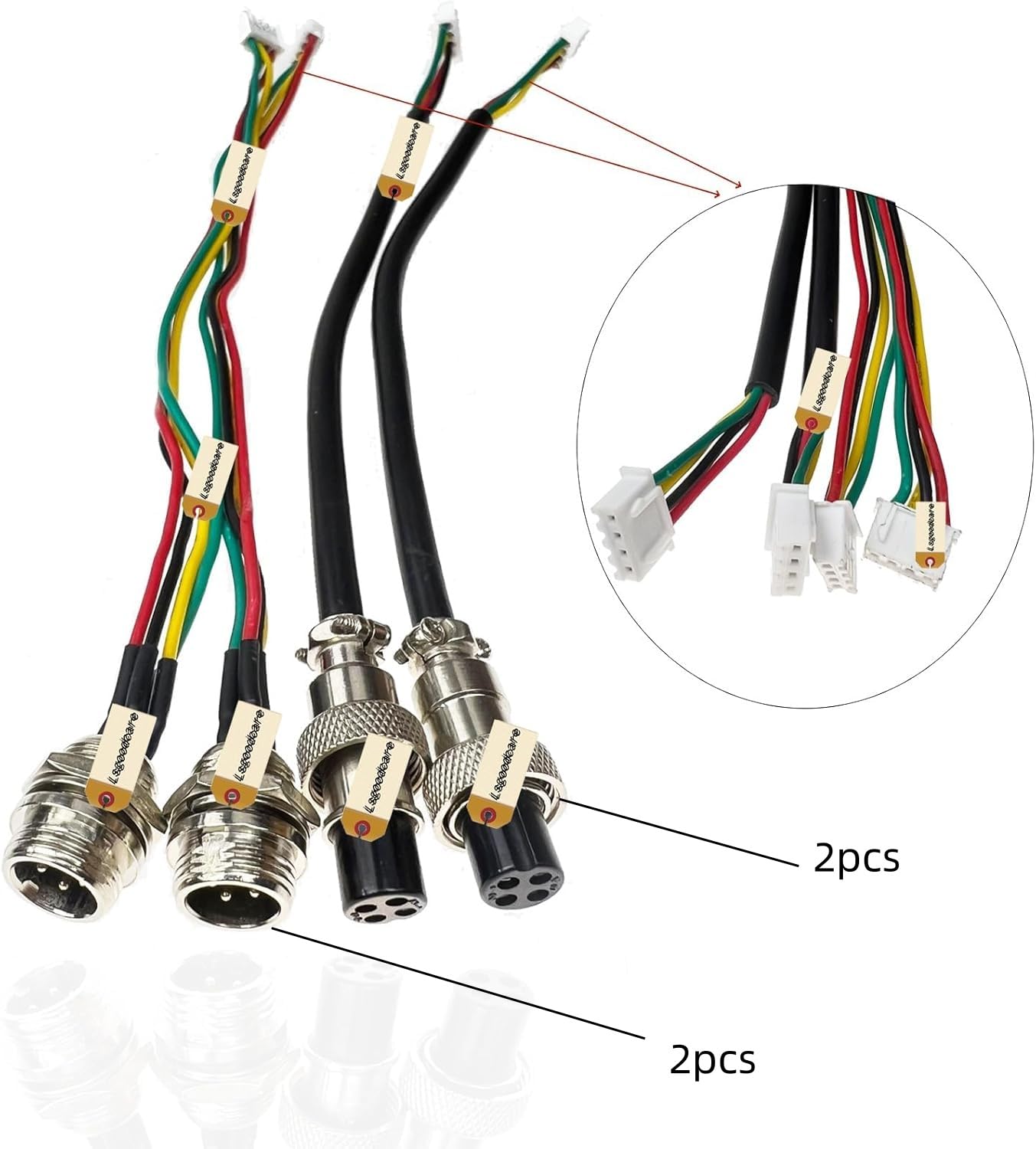 Lsgoodcare 4Pcs GX12-4pin Male Female Aviation Connector Power Electrical Terminal Socket Cable to 2.54MM Terminal 12MM 4Din Aviation Plug Sockets Cable to XH2.54MM Connector