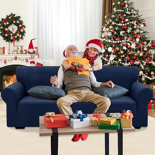 Miniatura 2 de XINEAGE - Fundas para sofás de 3 cojines, fundas para sofá de 1 pieza, con alta elasticidad, suaves y lavables, protector de muebles antideslizante